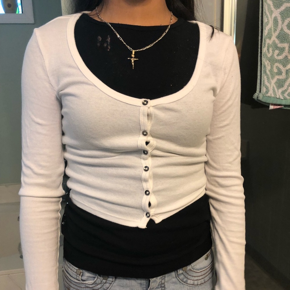 White cardigan